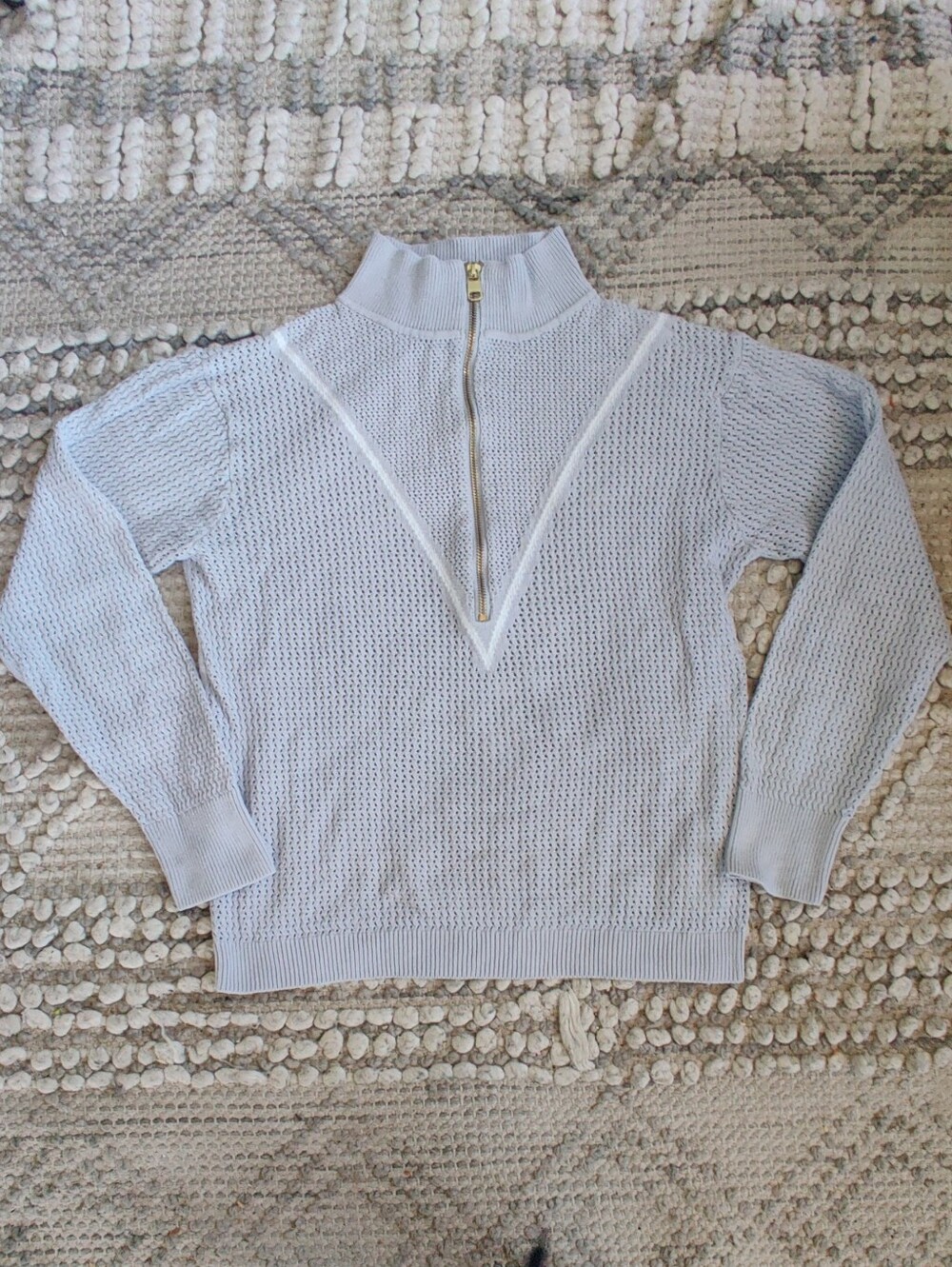 Varley Calva Quarter Zip Pullover In Pearl Blue Size Small - Picture 4 of 9